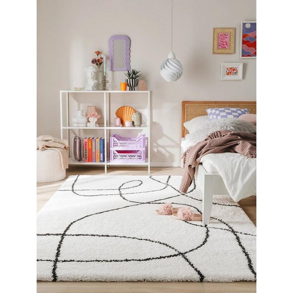benuta Hochflor-Teppich Louise, rechteckig, Höhe: 21 mm, Teppich Wohn-, Ess- und Schlafzimmer, Flur, Kunstfaser, Gemütlich