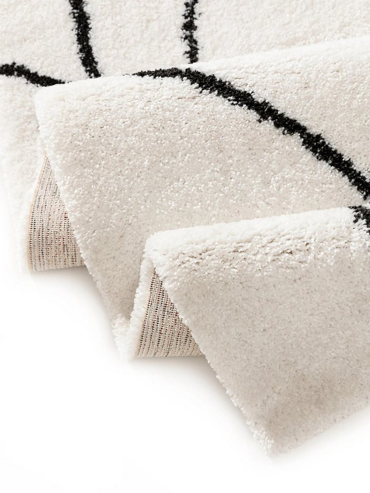benuta Hochflor-Teppich Louise, rechteckig, Höhe: 21 mm, Teppich Wohn-, Ess- und Schlafzimmer, Flur, Kunstfaser, Gemütlich – Bild 4 von 5