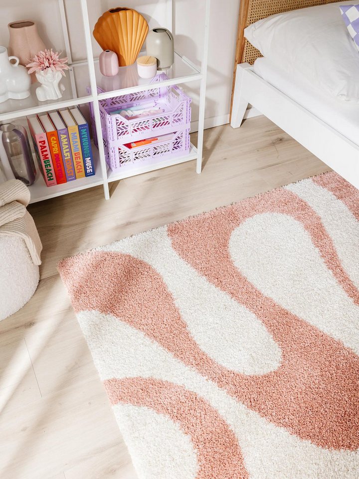 benuta Hochflor-Teppich Louise, rechteckig, Höhe: 21 mm, Teppich Wohn-, Ess- und Schlafzimmer, Flur, Kunstfaser, Gemütlich – Bild 3 von 5