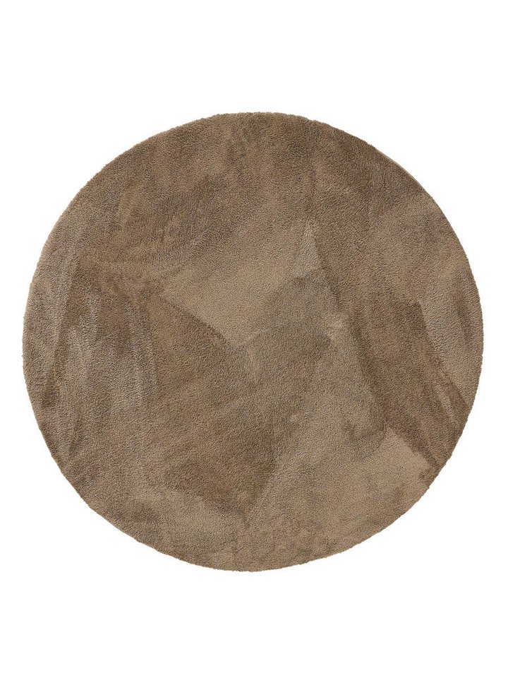 benuta Hochflor-Teppich Soda, rund, Höhe: 21 mm, Teppich Wohnzimmer, Schlafzimmer, Esszimmer, Flur, Kunstfaser, Cozy – Bild 2 von 5