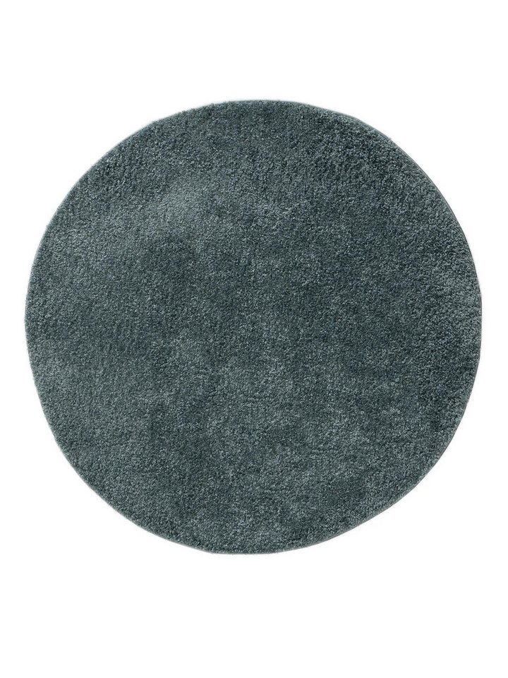 benuta Hochflor-Teppich Soho, rund, Höhe: 31 mm, Teppich Wohnzimmer, Schlafzimmer, Esszimmer, Rutschfest, Waschbar – Bild 2 von 5