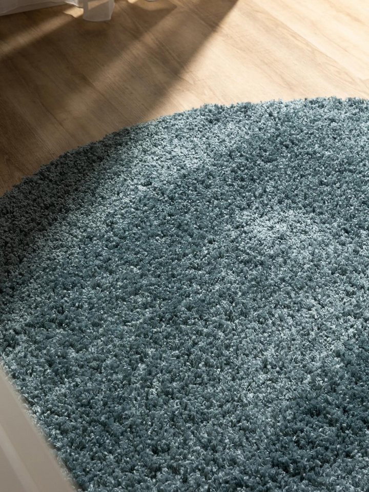 benuta Hochflor-Teppich Soho, rund, Höhe: 31 mm, Teppich Wohnzimmer, Schlafzimmer, Esszimmer, Rutschfest, Waschbar – Bild 3 von 5