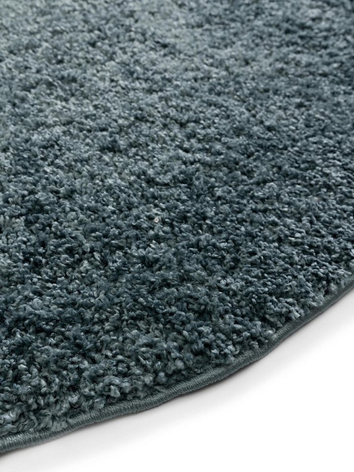 benuta Hochflor-Teppich Soho, rund, Höhe: 31 mm, Teppich Wohnzimmer, Schlafzimmer, Esszimmer, Rutschfest, Waschbar – Bild 5 von 5