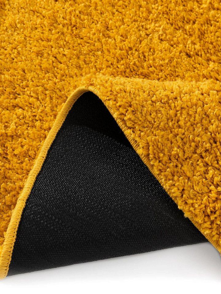 benuta Hochflor-Teppich Soho, rund, Höhe: 31 mm, Teppich Wohnzimmer, Schlafzimmer, Esszimmer, Rutschfest, Waschbar – Bild 4 von 5