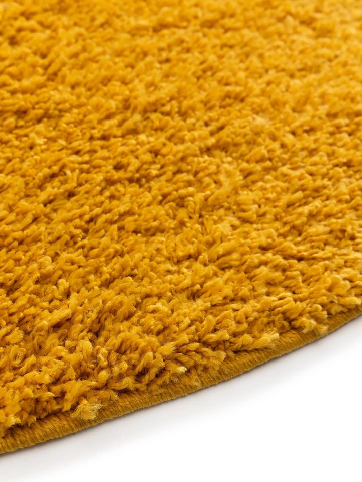 benuta Hochflor-Teppich Soho, rund, Höhe: 31 mm, Teppich Wohnzimmer, Schlafzimmer, Esszimmer, Rutschfest, Waschbar – Bild 5 von 5