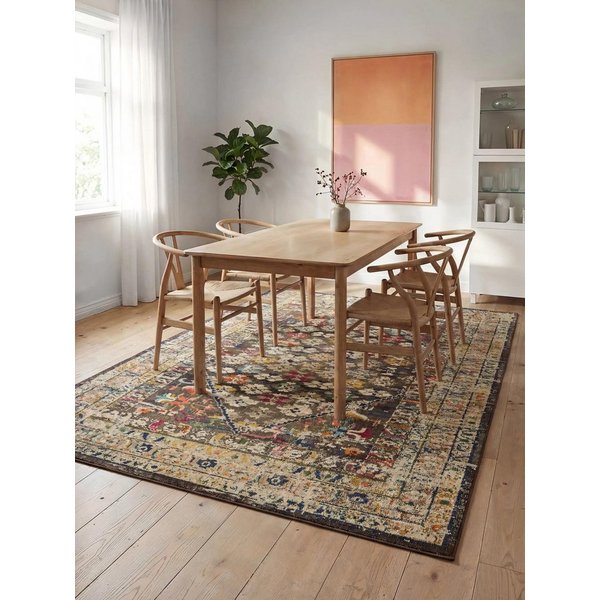 benuta Teppich Casa, rechteckig, Höhe: 11 mm, Teppich Wohnzimmer, Esszimmer, Schlafzimmer, Flur, Farbenfroh, Retro