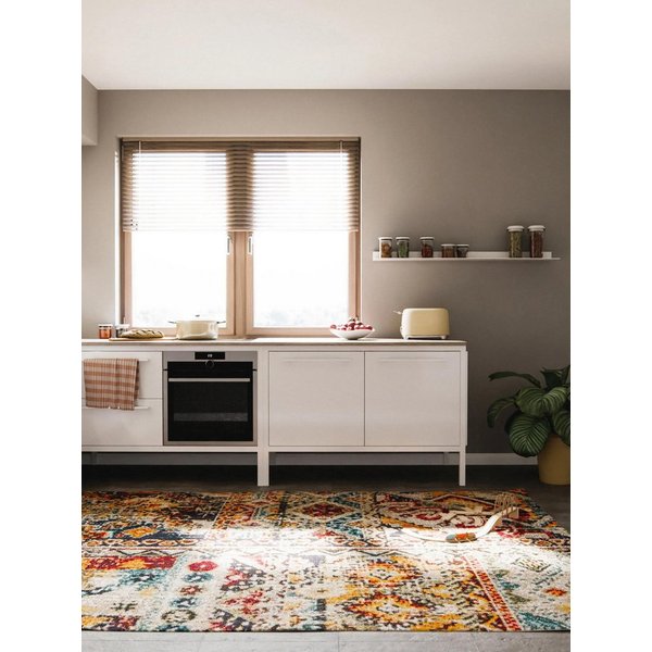 benuta Teppich Casa, rechteckig, Höhe: 11 mm, Teppich Wohnzimmer, Esszimmer, Schlafzimmer, Flur, Farbenfroh, Retro