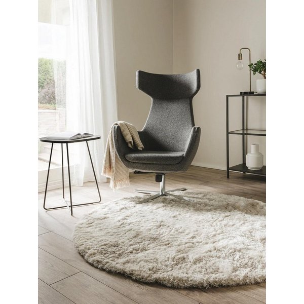 benuta Teppich Whisper, rund, Höhe: 31 mm, Hochflorteppich Wohnzimmer, Schlafzimmer, Esszimmer, Flur, Weich