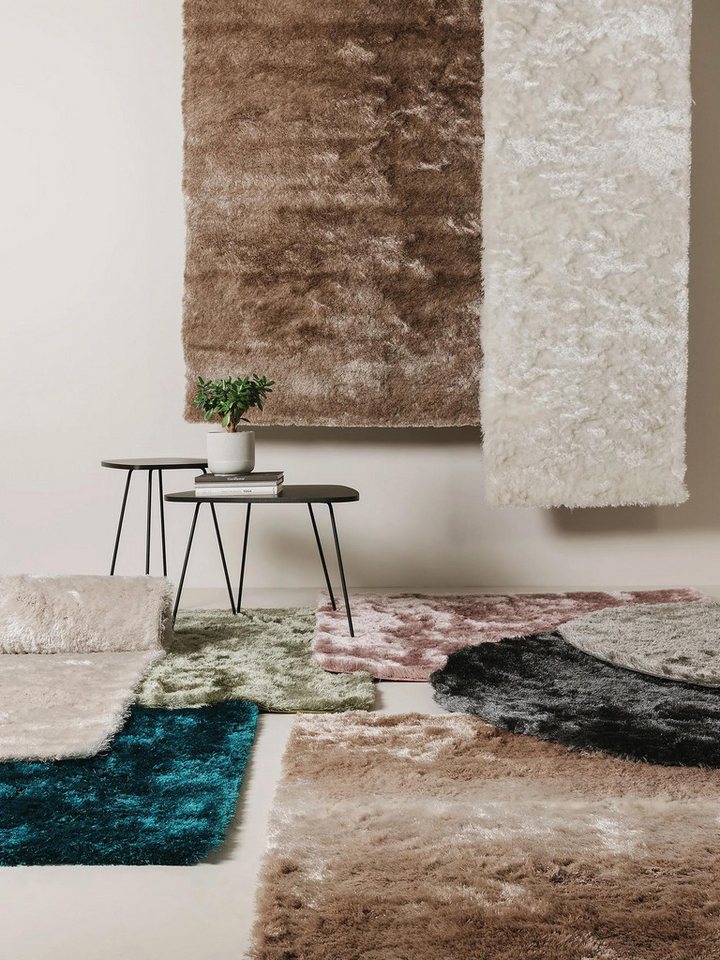 benuta Teppich Whisper, rund, Höhe: 31 mm, Hochflorteppich Wohnzimmer, Schlafzimmer, Esszimmer, Flur, Weich – Bild 5 von 5