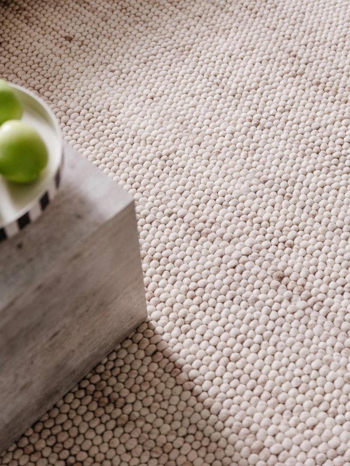 benuta Wollteppich Beads, rechteckig, Höhe: 11 mm, Teppich Wohnzimmer, Schlafzimmer, Esszimmer, Flur, Kunstfaser, Cozy – Bild 3 von 5