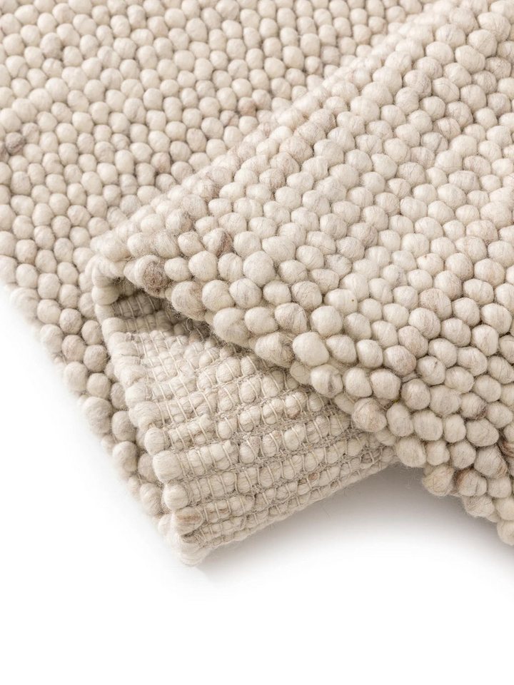 benuta Wollteppich Beads, rechteckig, Höhe: 11 mm, Teppich Wohnzimmer, Schlafzimmer, Esszimmer, Flur, Kunstfaser, Cozy – Bild 5 von 5