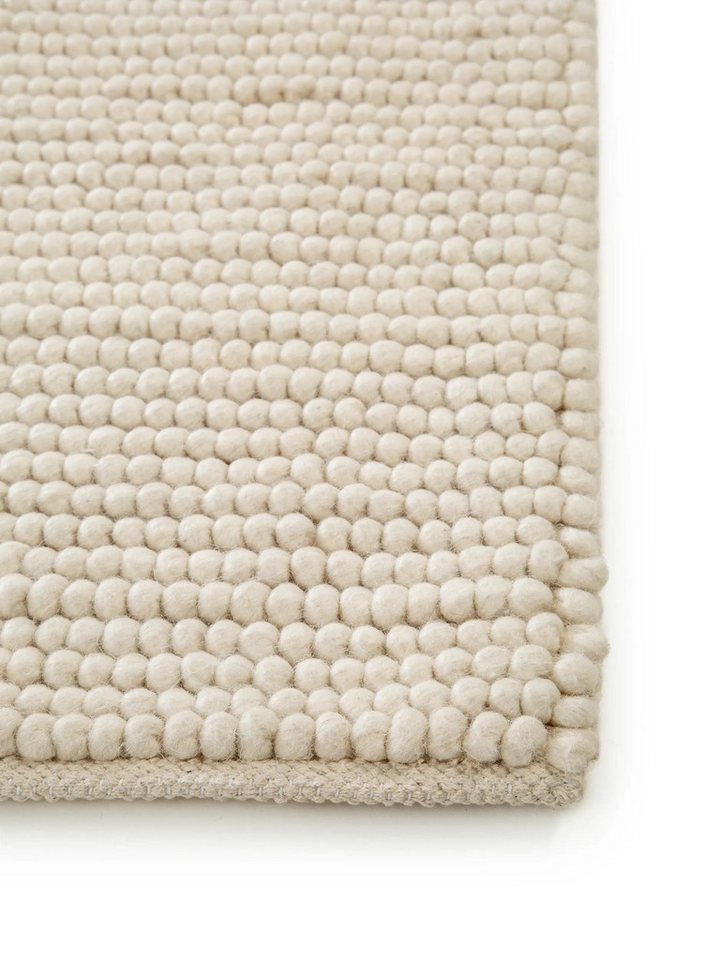 benuta Wollteppich Beads, rechteckig, Höhe: 11 mm, Teppich Wohnzimmer, Schlafzimmer, Esszimmer, Flur, Kunstfaser, Cozy – Bild 4 von 5