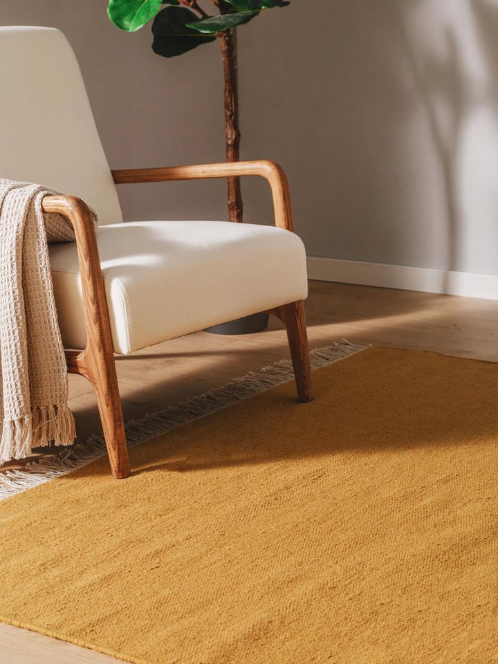 benuta Wollteppich Liv, rechteckig, Höhe: 5 mm, Teppich Wohnzimmer, Schlafzimmer, Esszimmer, Flur, Kunstfaser, Cozy – Bild 3 von 5
