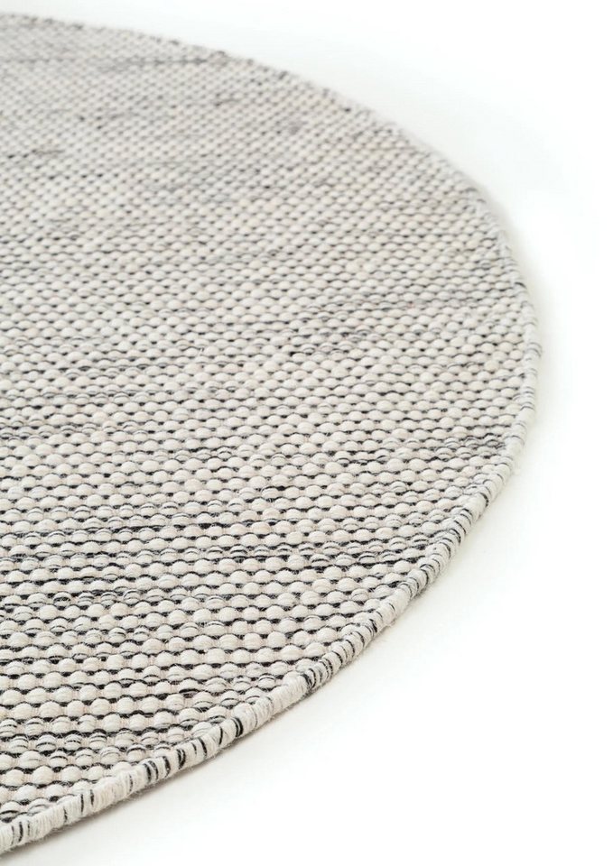 benuta Wollteppich Rocco, rund, Höhe: 5 mm, Teppich Wohnzimmer, Schlafzimmer, Esszimmer, Flur, Kunstfaser, Cozy – Bild 4 von 5