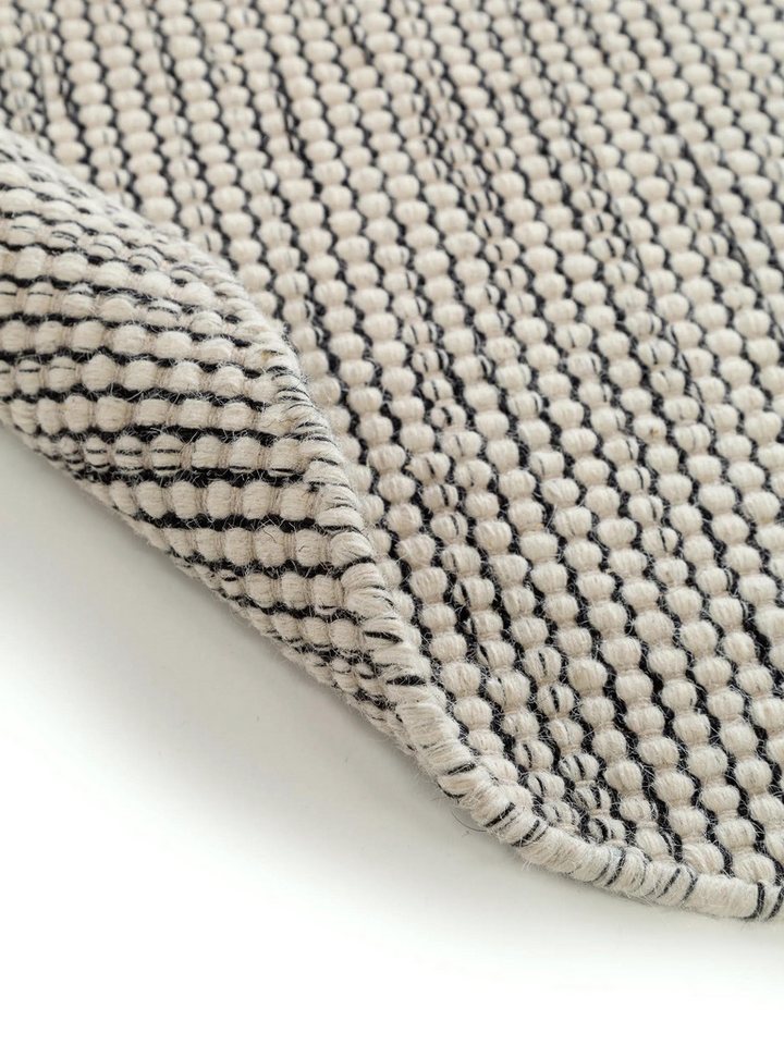 benuta Wollteppich Rocco, rund, Höhe: 5 mm, Teppich Wohnzimmer, Schlafzimmer, Esszimmer, Flur, Kunstfaser, Cozy – Bild 5 von 5
