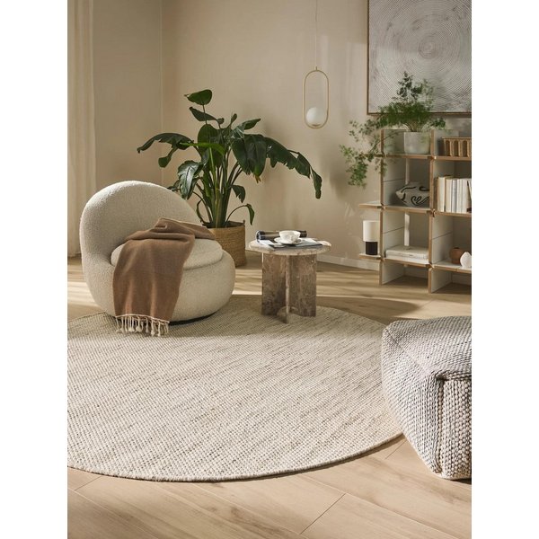 benuta Wollteppich Rocco, rund, Höhe: 5 mm, Teppich Wohnzimmer, Schlafzimmer, Esszimmer, Flur, Kunstfaser, Cozy