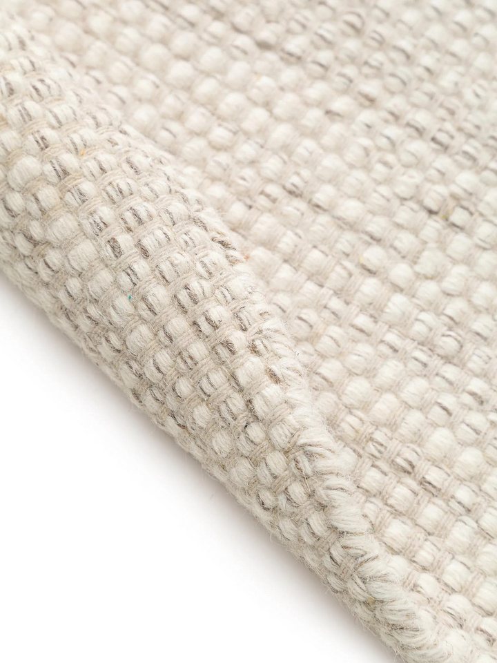 benuta Wollteppich Rocco, rund, Höhe: 5 mm, Teppich Wohnzimmer, Schlafzimmer, Esszimmer, Flur, Kunstfaser, Cozy – Bild 5 von 5