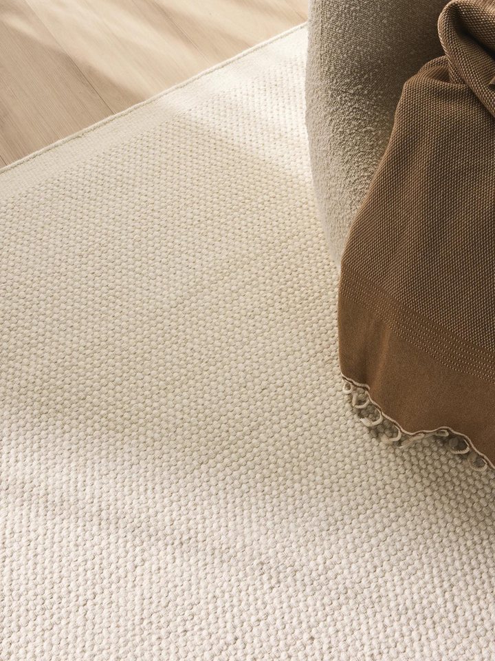 benuta Wollteppich Rocco, rechteckig, Höhe: 5 mm, Teppich Wohnzimmer, Schlafzimmer, Esszimmer, Flur, Kunstfaser, Cozy – Bild 3 von 5