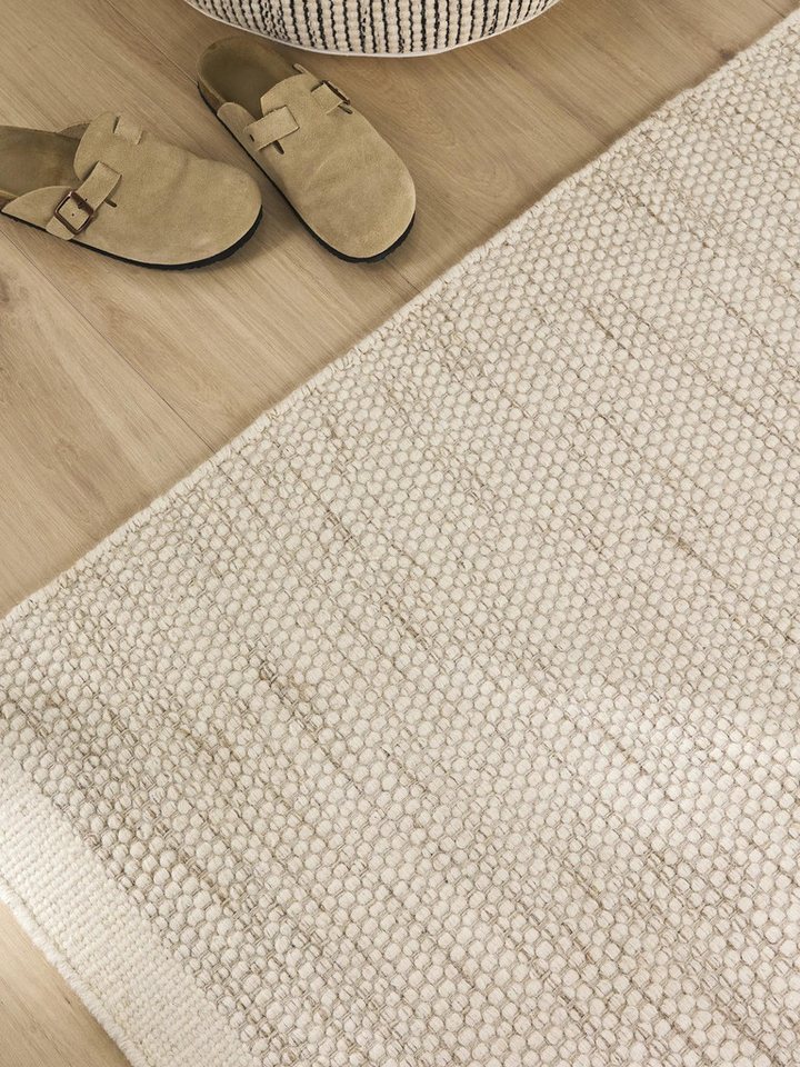 benuta Wollteppich Rocco, rechteckig, Höhe: 5 mm, Teppich Wohnzimmer, Schlafzimmer, Esszimmer, Flur, Kunstfaser, Cozy – Bild 3 von 5