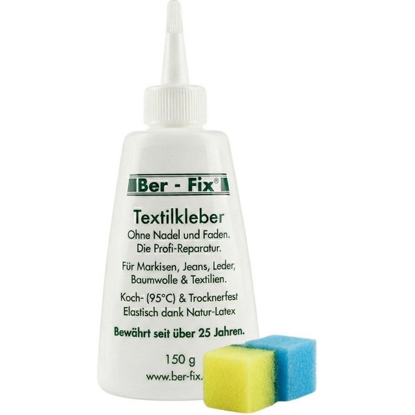 Ber-Fix Textilkleber 150g, (Packung, 1-tlg), waschbar, kochbar. stark, flexibel