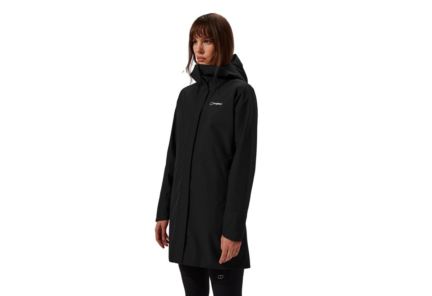Berghaus Softshelljacke OMEARA LONG SHELL JKT AF mit verstellbarer Kapuze, atmungsaktiv, wasserdicht, lange Passform – Bild 2 von 5