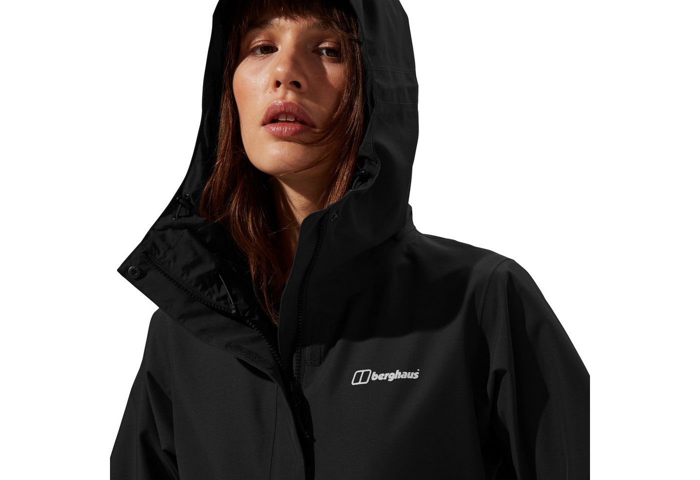 Berghaus Softshelljacke OMEARA LONG SHELL JKT AF mit verstellbarer Kapuze, atmungsaktiv, wasserdicht, lange Passform – Bild 4 von 5