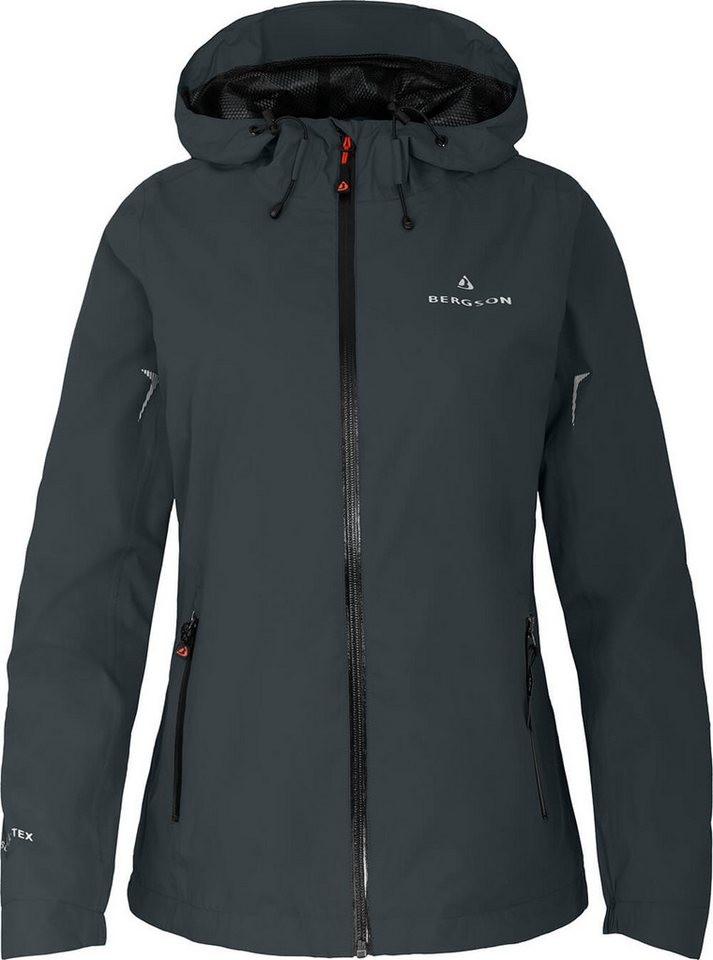 Bergson Regenjacke HELLI Damen Regenjacke, Netzfutter, 12000 mm Wassersäule, Kurzgrößen, dunke – Bild 2 von 5