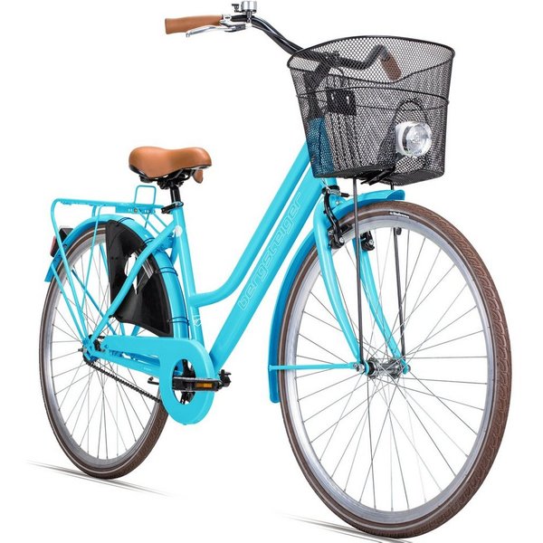 bergsteiger Cityrad Amsterdam 26, 28 Zoll Damenfahrrad, ab 150 cm, Korb, 1 Gang, V-Bremse & Rücktrittbremse