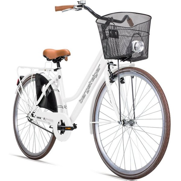 bergsteiger Cityrad Amsterdam 26, 28 Zoll Damenfahrrad, ab 150 cm, Korb, 1 Gang, V-Bremse & Rücktrittbremse