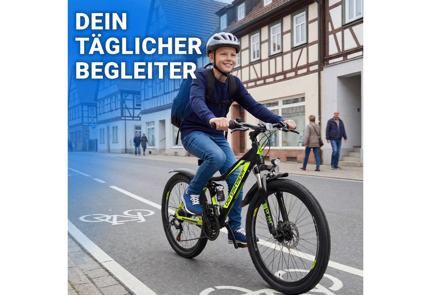 bergsteiger Kinderfahrrad Broome 24, 26 Zoll, Damen, Herren, Mountainbike, 21 Gang Shimano Shimano Tourney Schaltung Schaltwerk, Kettenschaltung, Scheibenbremse – Bild 4 von 5