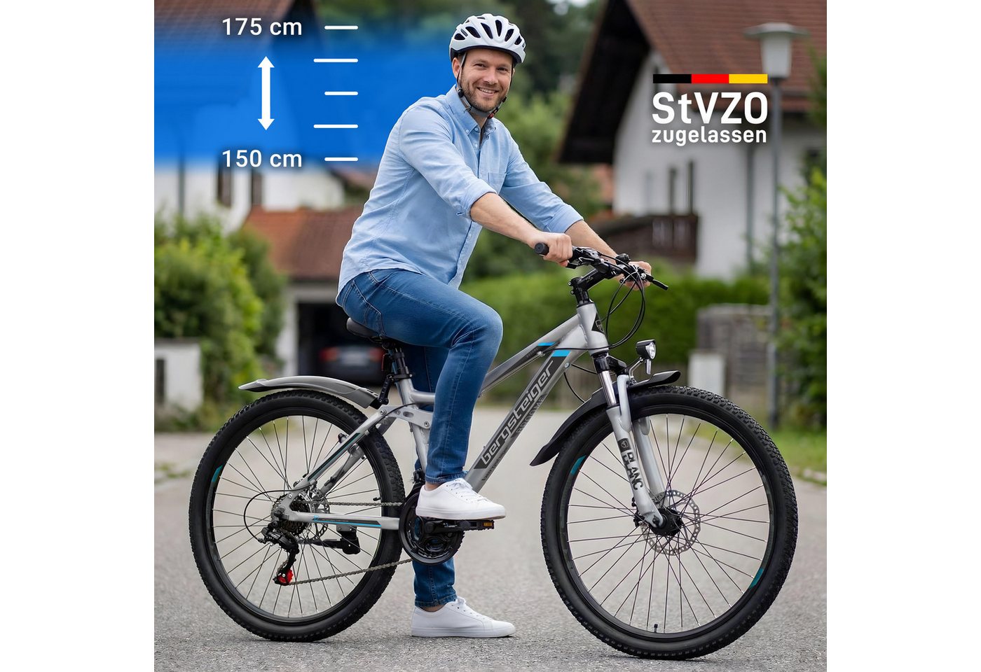 bergsteiger Kinderfahrrad Broome 24, 26 Zoll, Damen, Herren, Mountainbike, 21 Gang Shimano Shimano Tourney Schaltung Schaltwerk, Kettenschaltung, Scheibenbremse – Bild 2 von 5