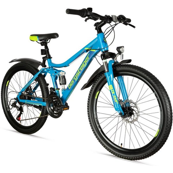 bergsteiger Kinderfahrrad Broome 24, 26 Zoll, Damen, Herren, Mountainbike, 21 Gang Shimano Shimano Tourney Schaltung Schaltwerk, Kettenschaltung, Scheibenbremse