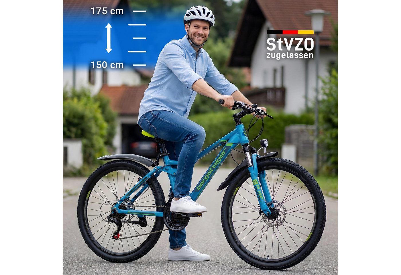 bergsteiger Kinderfahrrad Broome 24, 26 Zoll, Damen, Herren, Mountainbike, 21 Gang Shimano Shimano Tourney Schaltung Schaltwerk, Kettenschaltung, Scheibenbremse – Bild 2 von 5