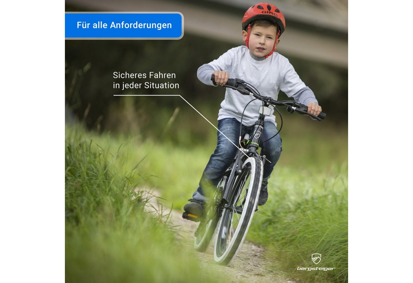 bergsteiger Kinderfahrrad Kansas 20, 24 Zoll, 6, 7, 8, 9, 10, 11 Jahre, Mädchen, Jungen, 6 Gang Shimano Tourney RD-TY300 Schaltwerk, Kettenschaltung, V-Brakes – Bild 2 von 5