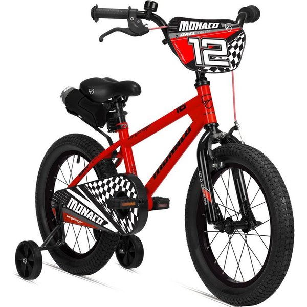 bergsteiger Kinderfahrrad Monaco 12 Zoll, geeignet für 3 und 4 Jahre, BMX, 1 Gang, V-Brakes, Trinkflasche