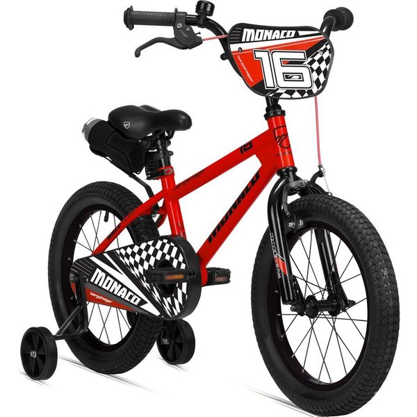 bergsteiger Kinderfahrrad Monaco 16 Zoll, geeignet für 4, 5, 6 Jahre, BMX, 1 Gang, V-Brakes, Trinkflasche