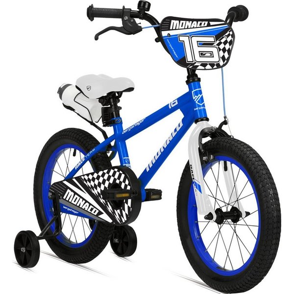 bergsteiger Kinderfahrrad Monaco 16 Zoll, geeignet für 4, 5, 6 Jahre, BMX, 1 Gang, V-Brakes, Trinkflasche