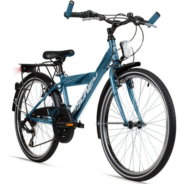 bergsteiger Kinderfahrrad Sydney 20, 24 Zoll, 6 - 9 Jahre, StVZO, Mädchen, Jungen, Shimano Tourney RD-TY300 Schaltwerk, Kettenschaltung, V-Bremsen, Dynamo