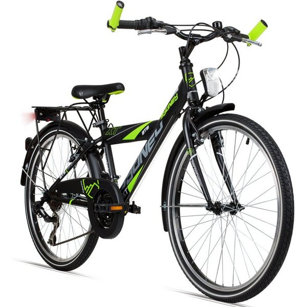 bergsteiger Kinderfahrrad Sydney 20, 24 Zoll, 6 - 9 Jahre, StVZO, Mädchen, Jungen, 18 Gang Shimano Tourney RD-TY300 Schaltwerk, Kettenschaltung, V-Bremsen, Dyna