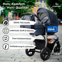 Bergsteiger Kinderwagen Capri + Babyschale blau
