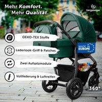 Bergsteiger Kinderwagen Capri + Babyschale gruen