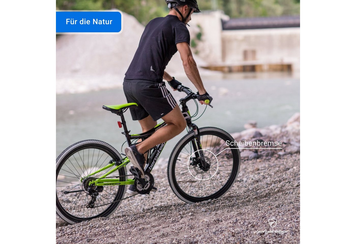 bergsteiger Mountainbike Kodiak 26, 29 Zoll Mountainbike, geeignet ab 150 cm, Damen, Herren, 21 Gang Shimano Tourney RD-TY300 Schaltwerk, Kettenschaltung, V-Bre – Bild 3 von 5