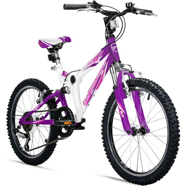 bergsteiger Mountainbike Montreal 20, 24 Zoll Kinderfahrrad, 6 - 13 Jahre, Mädchen, Jungen, 6 Gang Shimano Tourney RD-TY21 Schaltwerk, Kettenschaltung, Scheiben
