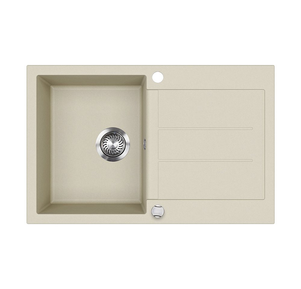 Bergstroem Granitspüle Kapstadt, Beige, 78 x 50 cm, Rechteckig, 78/50 cm, (1 St) – Bild 2 von 5