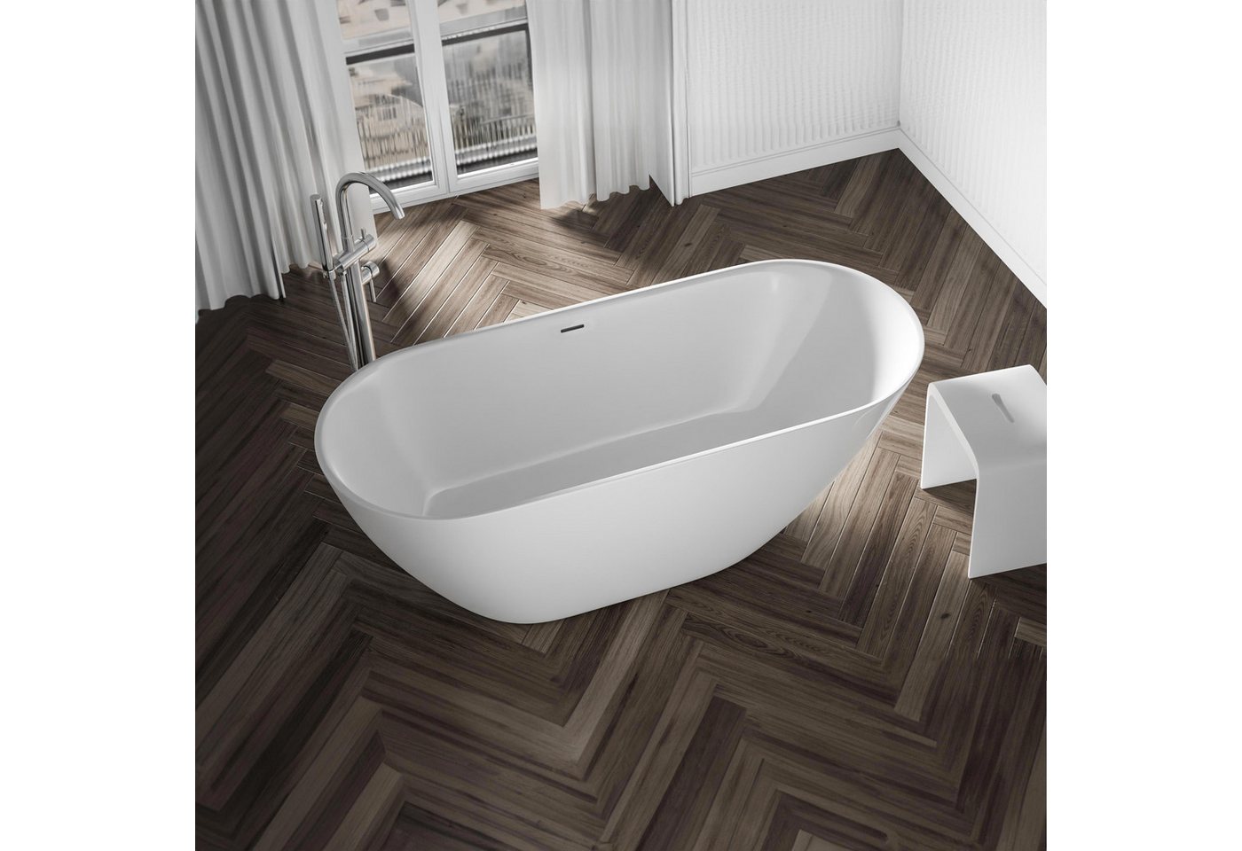 Bernstein Badewanne ROMA 2.0, freistehende Badewanne, Sanitäracryl, oval – Bild 2 von 5