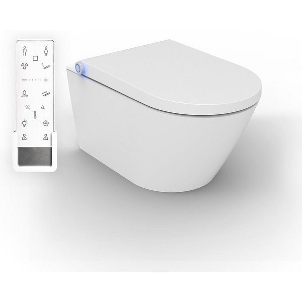 Bernstein Dusch-WC PRO+ 1102, Wandhängend, Dusch-WC spülrandlos Komplettanlage Föhn Fernbedienung