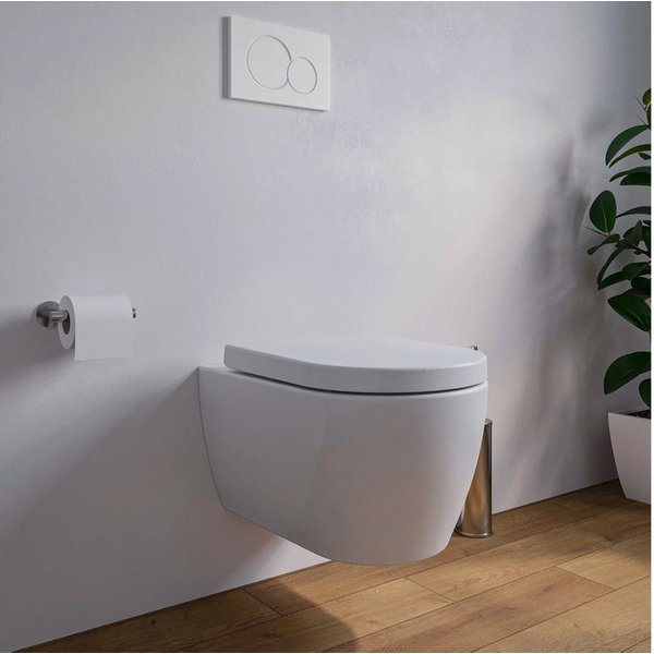 Bernstein Tiefspül-WC NANO NT2038, Wandmontage, Abgang Waagerecht, Kompakte Tiefe 48,5 cm