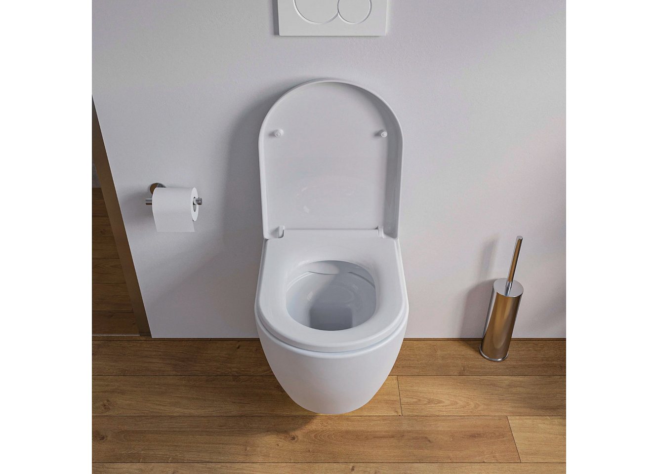Bernstein Tiefspül-WC NANO NT2038, Wandmontage, Abgang Waagerecht, Kompakte Tiefe 48,5 cm – Bild 3 von 5
