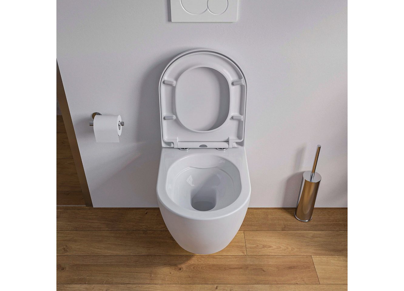 Bernstein Tiefspül-WC NANO NT2038, Wandmontage, Abgang Waagerecht, Kompakte Tiefe 48,5 cm – Bild 4 von 5