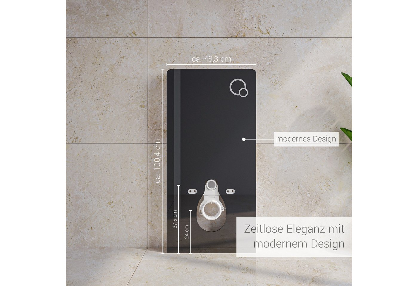 Bernstein Vorwandelement WC 805, Sanitärmodul / Aufputz Spülkasten für Wand WC Toilette / Schwarz – Bild 3 von 5